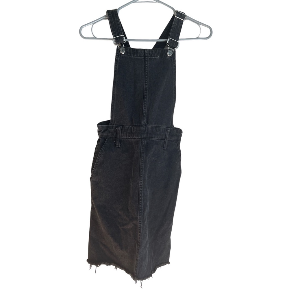 Black Denim Overall Mini Dress